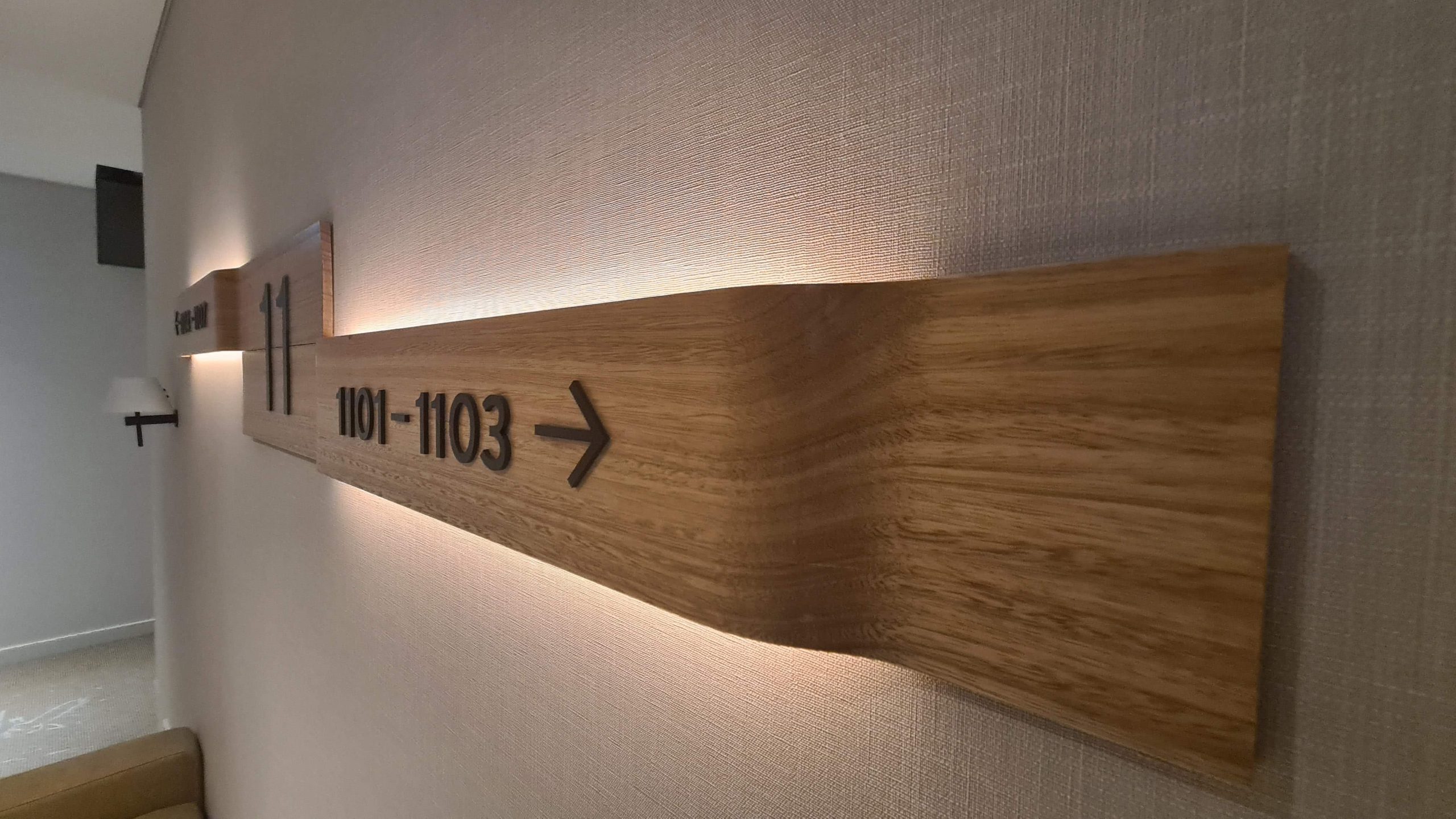 lobby custom curved signage